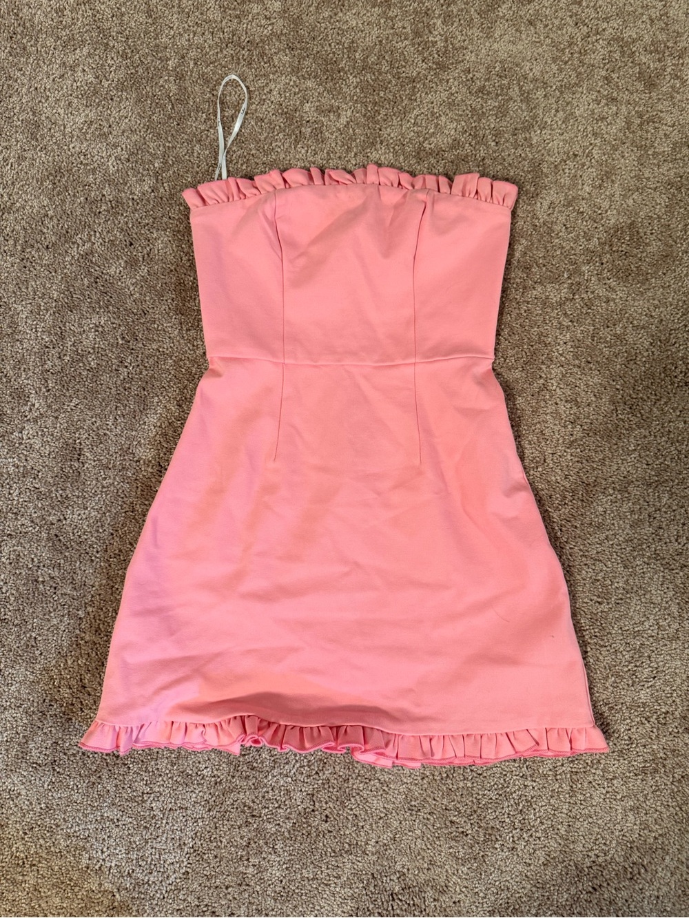 Lulu's pink Strapless Ruffle-Hem A-Line Dress - Picture 1 of 3
